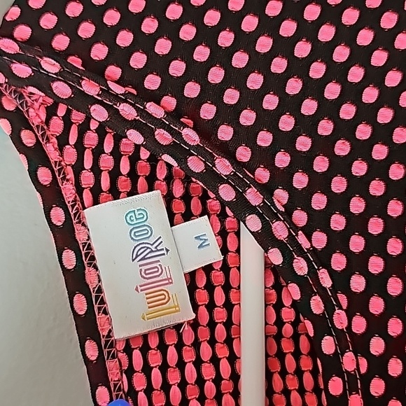 Lularoe Amelia hot pink black polka dot Rockabilly rare print sz medium - Picture 5 of 6